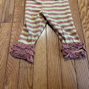 Yellow and orange bell bottom ruffle pants, size 18 months